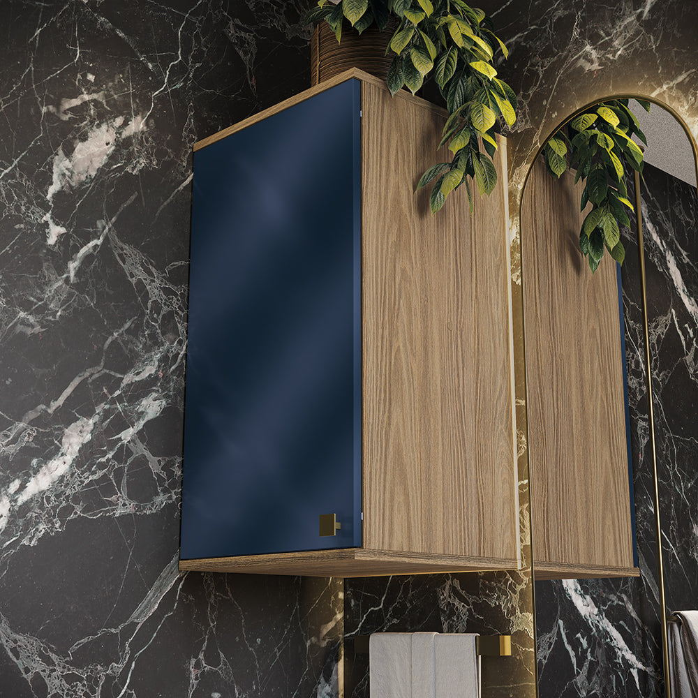Gabinete Baño Kappesberg 80cm MDF Marrón y Azul