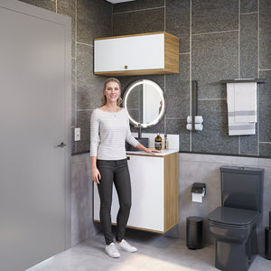 Gabinete Baño Kappesberg 80cm MDF Marrón y Blanco