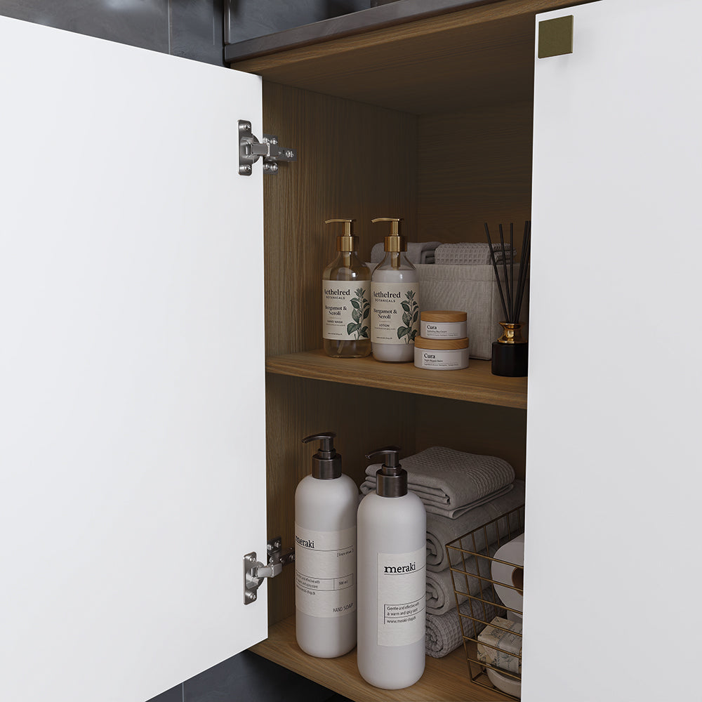 Gabinete Baño Kappesberg 80cm MDF Marrón y Blanco