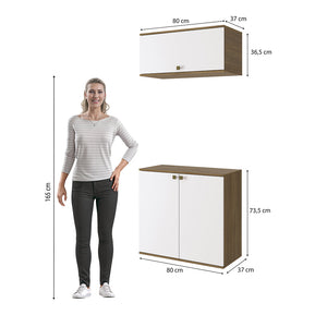Gabinete Baño Kappesberg 80cm MDF Marrón y Blanco
