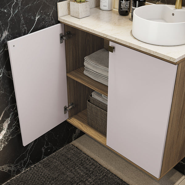 Gabinete Baño Kappesberg 80cm MDF Marrón y Blanco