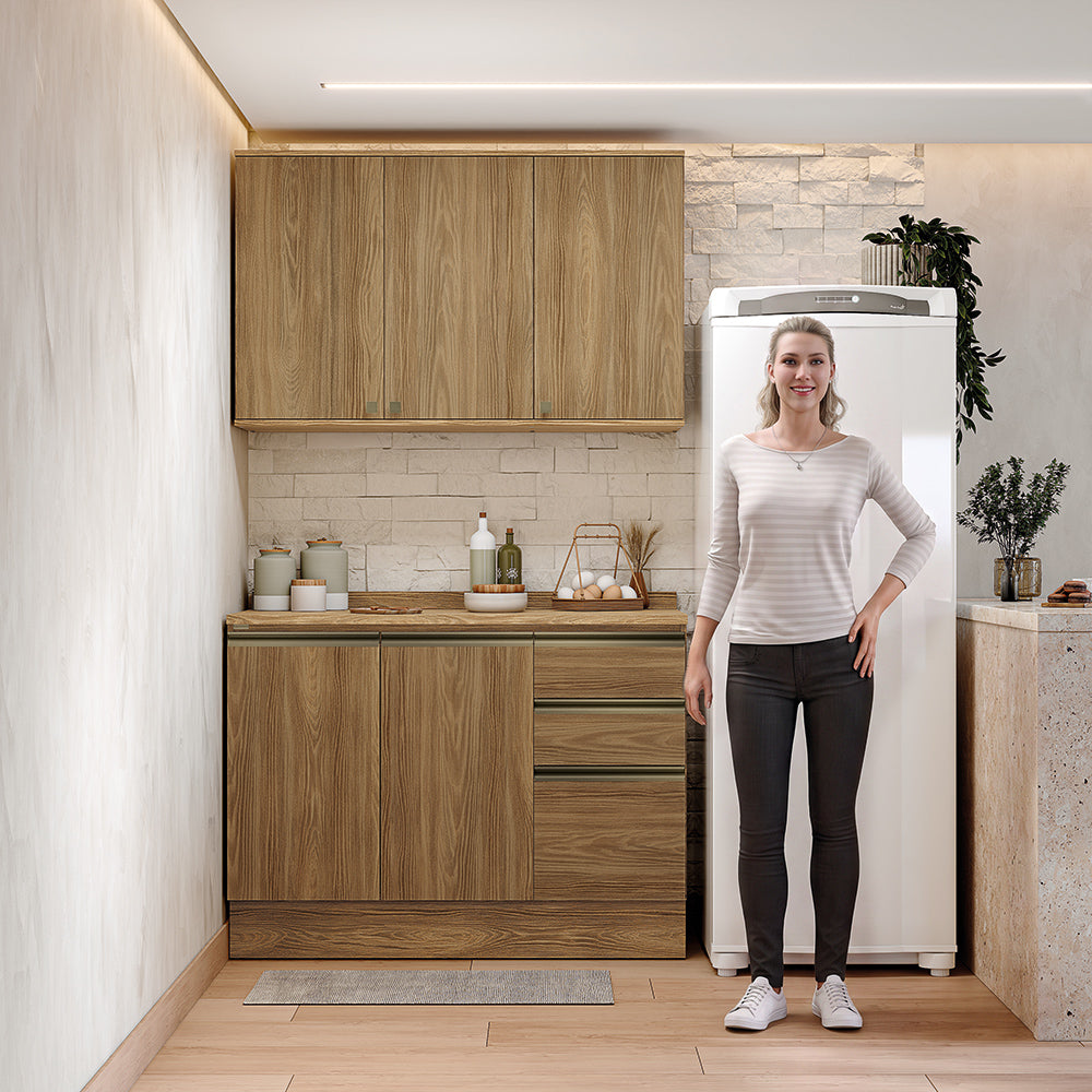 Gabinete Cocina Kappesberg 120cm MDF 5 Puertas Marrón