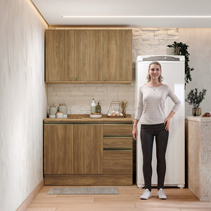 Gabinete Cocina Kappesberg 120cm MDF 5 Puertas Marrón