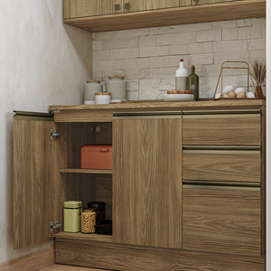 Gabinete Cocina Kappesberg 120cm MDF 5 Puertas Marrón