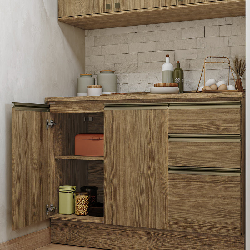Gabinete Cocina Kappesberg 120cm MDF 5 Puertas Marrón