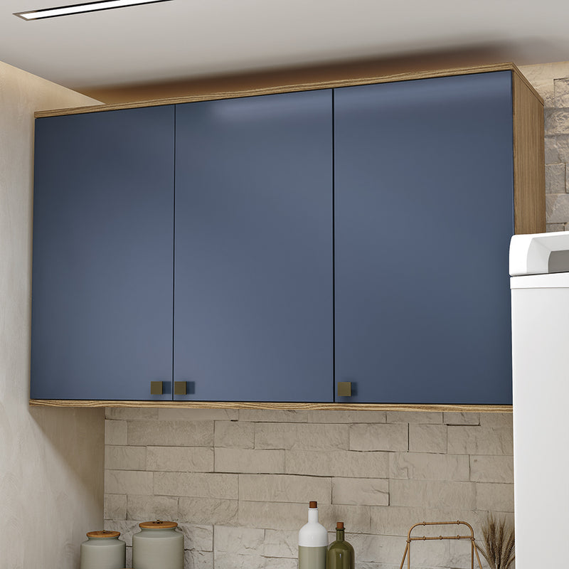 Gabinete Cocina Kappesberg 120cm MDF 5 Puertas Marrón y Azul