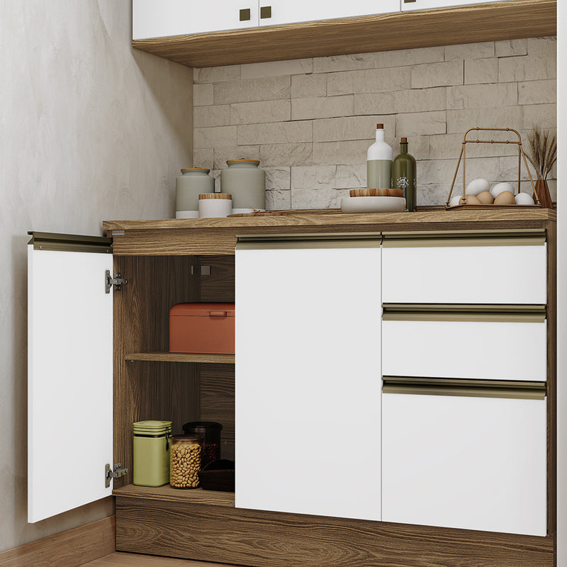 Gabinete Cocina Kappesberg 120cm MDF 5 Puertas Marrón/Blanco