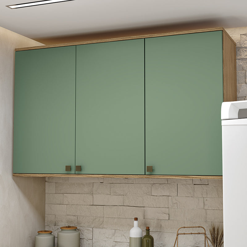 Gabinete Cocina Kappesberg 120cm MDF 5 Puertas Marrón/Verde