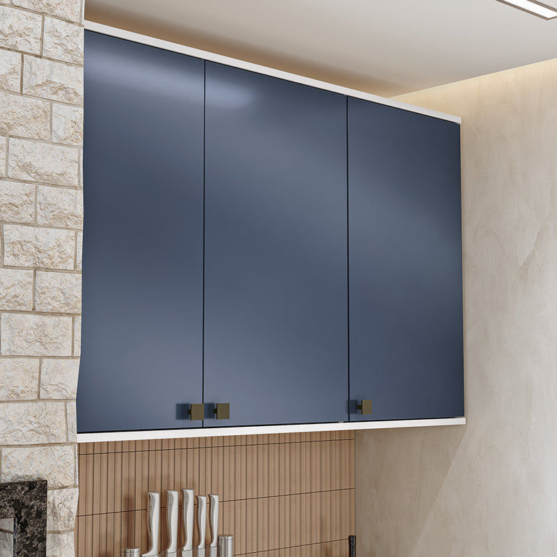 Gabinete Cocina Kappesberg 120cm MDF 5 Puertas Blanco y Azul
