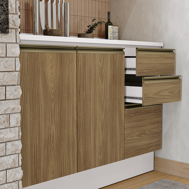 Gabinete Cocina Kappesberg 120cm MDF 5 Puertas Blanco/Marrón