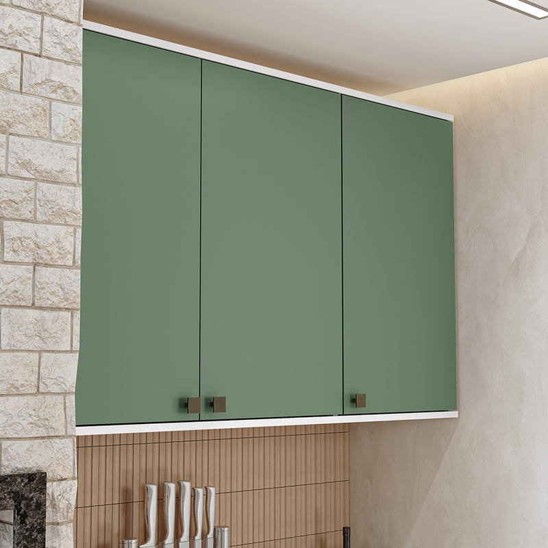 Gabinete Cocina Kappesberg 120cm MDF 5 Puertas Blanco/Verde