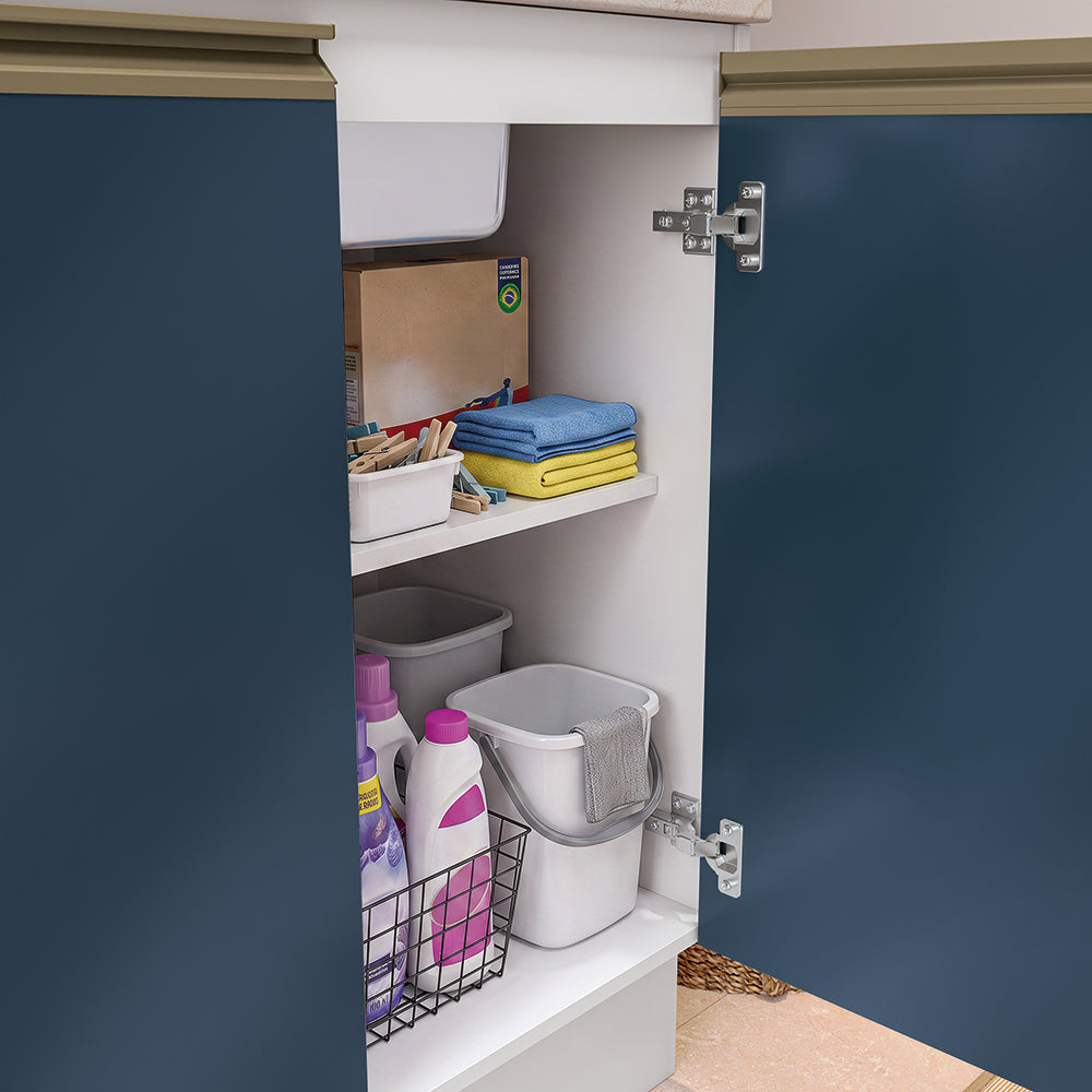 Mueble Lavadero Kappesberg 140cm Con Aéreos Blanco y Azul