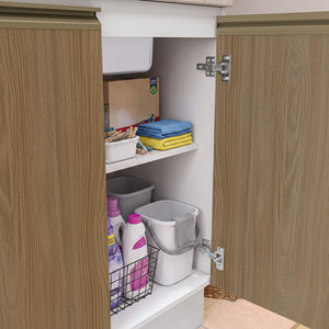 Mueble Lavadero Kappesberg 140cm Con Aéreos Blanco y Marrón