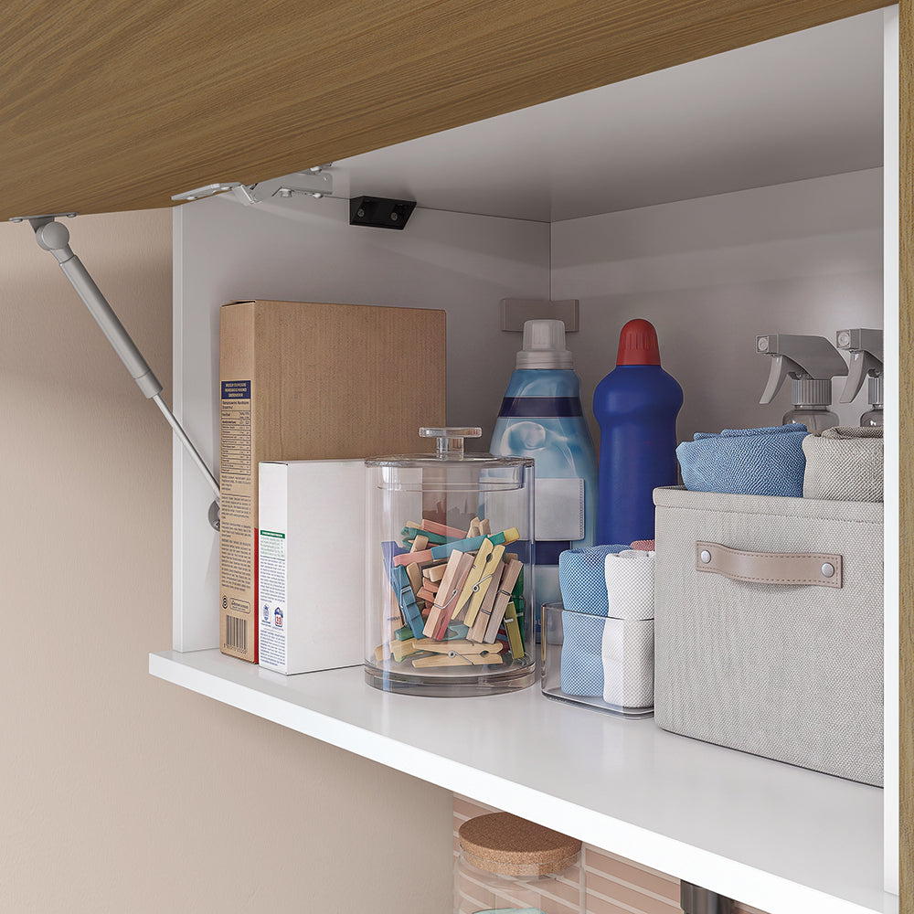 Mueble Lavadero Kappesberg 140cm Con Aéreos Blanco y Marrón
