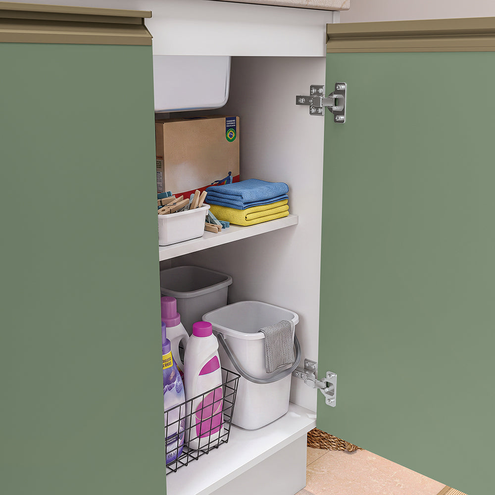 Mueble Lavadero Kappesberg 140cm Con Aéreos Blanco y Verde