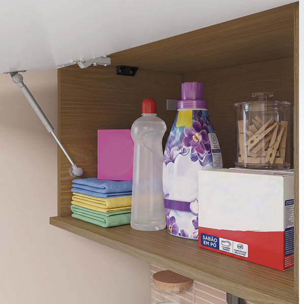 Mueble Lavadero Kappesberg 140cm Con Aéreos Marrón y Blanco