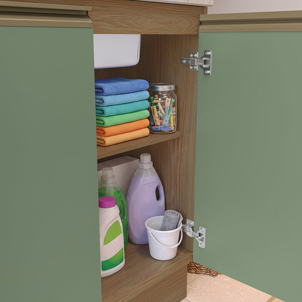 Mueble Lavadero Kappesberg 140cm Con Aéreos Marrón y Verde
