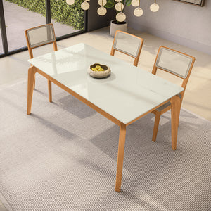Comedor 160cm 6 Sillas Madera Maciza Kappesberg Roble/Fendi