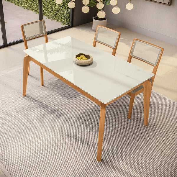 Comedor 160cm 6 Sillas Madera Maciza Kappesberg Roble/Fendi