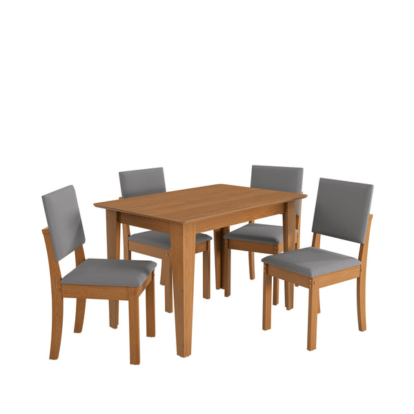 Juego Comedor Kappesberg 1.2m con 4 Sillas Luna Canela/Gris