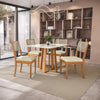 Comedor 120cm 4 Sillas Madera Maciza Kappesberg Roble/Arena