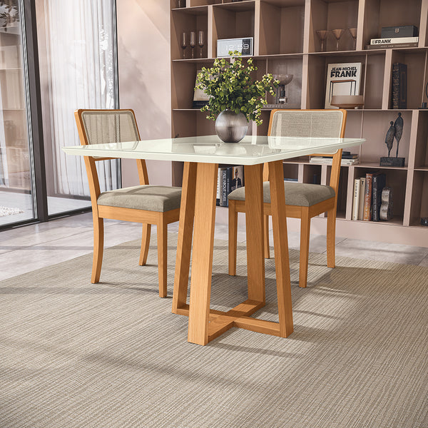 Comedor 120cm 4 Sillas Madera Maciza Kappesberg Roble/Fendi