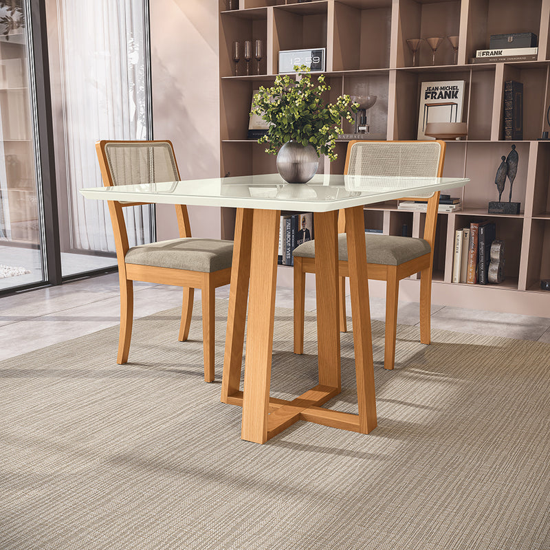 Comedor 120cm 4 Sillas Madera Maciza Kappesberg Roble/Fendi