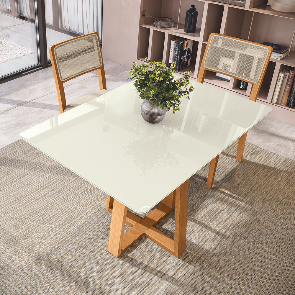 Comedor 120cm 4 Sillas Madera Maciza Kappesberg Roble/Fendi