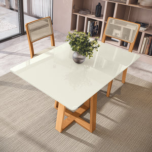 Comedor 120cm 4 Sillas Madera Maciza Kappesberg Roble/Fendi