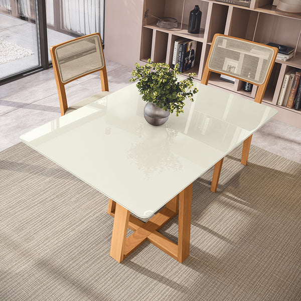 Comedor 120cm 4 Sillas Madera Maciza Kappesberg Roble/Fendi