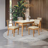 Comedor 160cm 4 Sillas Madera Maciza Kappesberg Roble/Arena