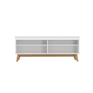 Mueble TV 65" 150cm con Estantes Kappesberg Blanco y Roble