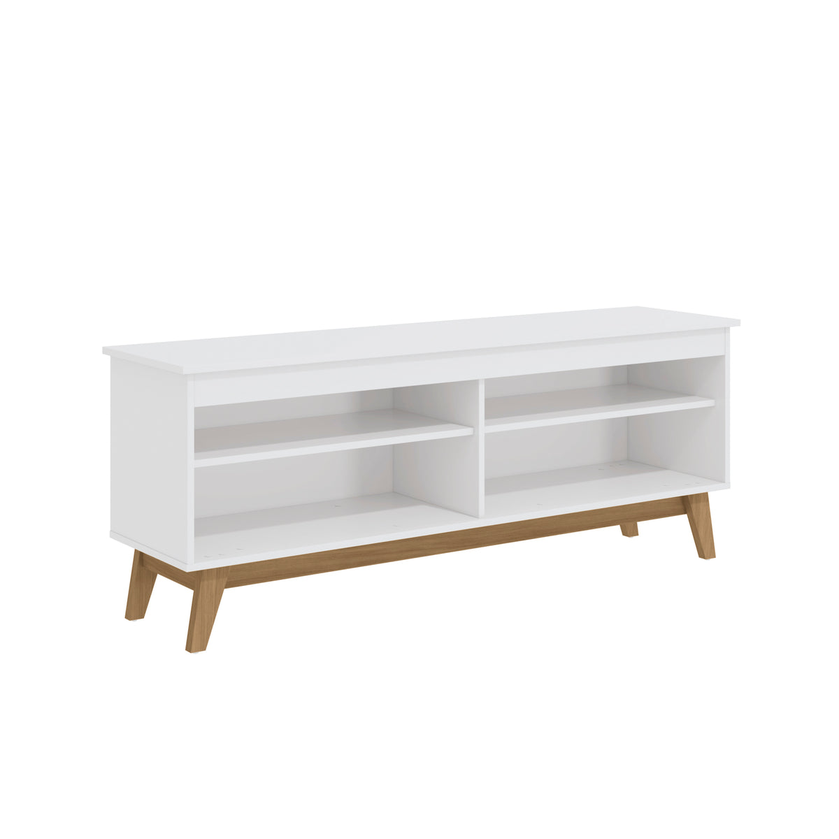 Mueble TV 65" 150cm con Estantes Kappesberg Blanco y Roble