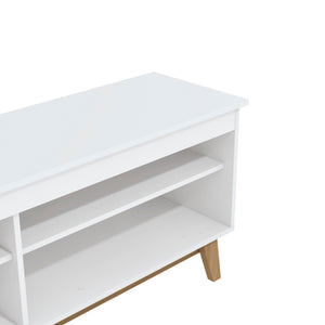 Mueble TV 65" 150cm con Estantes Kappesberg Blanco y Roble