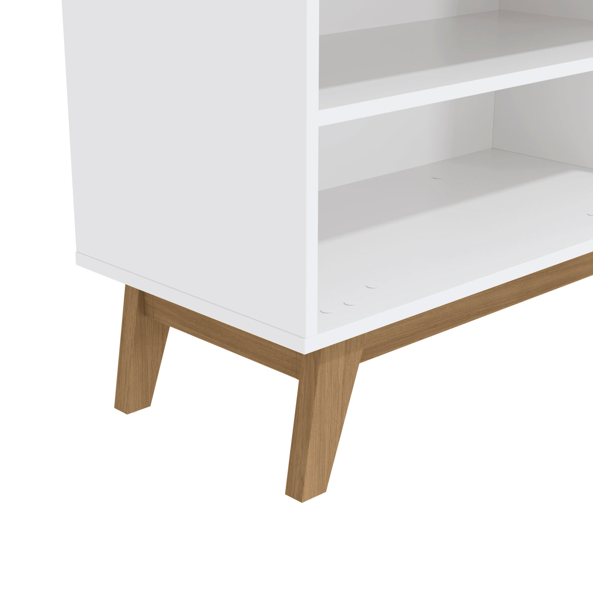 Mueble TV 65" 150cm con Estantes Kappesberg Blanco y Roble