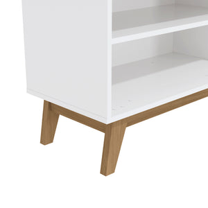 Mueble TV 65" 150cm con Estantes Kappesberg Blanco y Roble