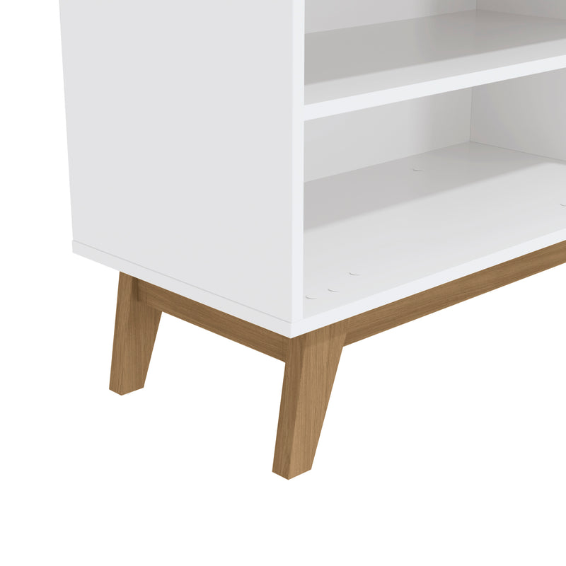 Mueble TV 65" 150cm con Estantes Kappesberg Blanco y Roble