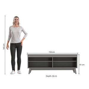 Mueble TV 65" 150cm con Estantes Kappesberg Gris