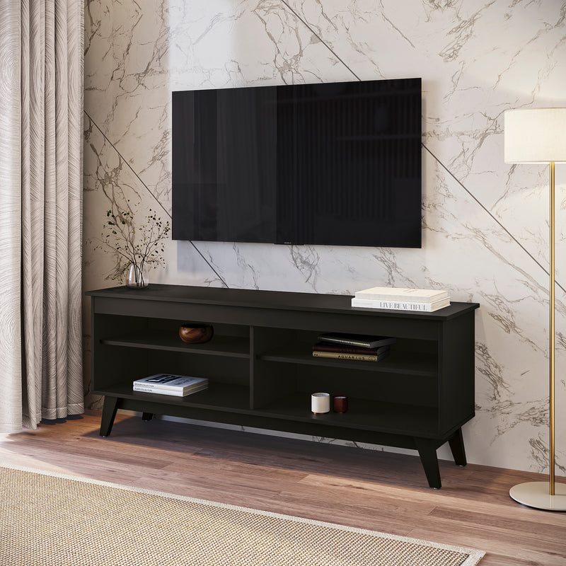 Mueble TV 65" 150cm con Estantes Kappesberg Negro