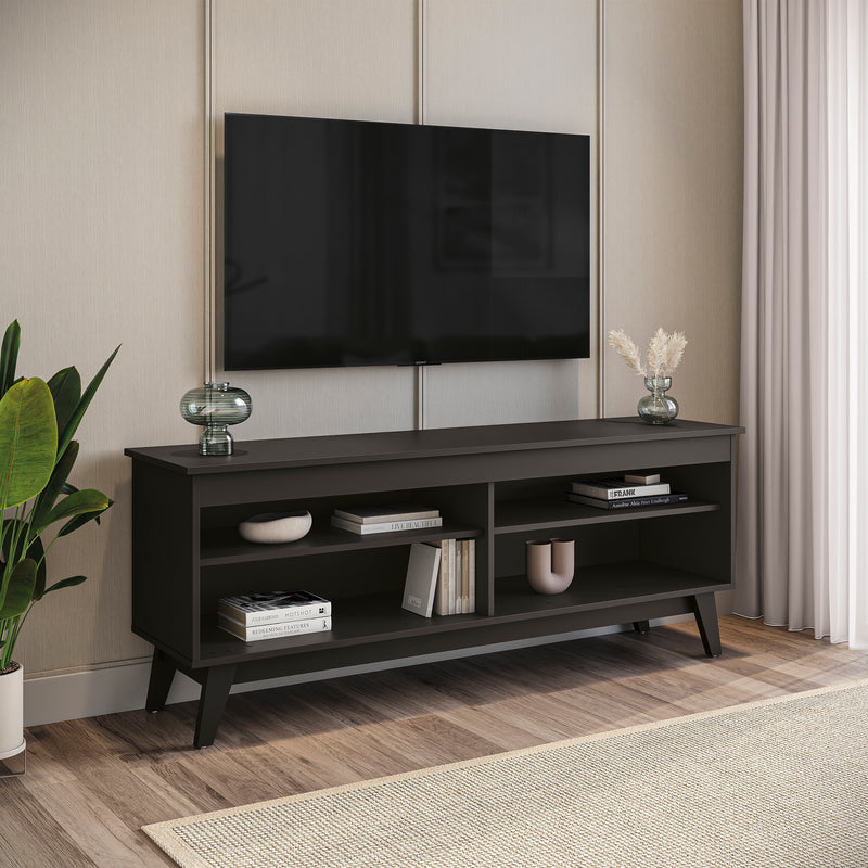 Mueble TV 65" 150cm con Estantes Kappesberg Negro