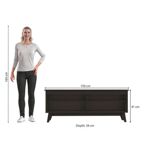 Mueble TV 65" 150cm con Estantes Kappesberg Negro