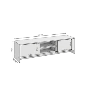 Mueble TV 65" 150cm 2 Puertas Kappesberg Blanco