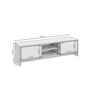Mueble TV 65" 150cm 2 Puertas Kappesberg Gris