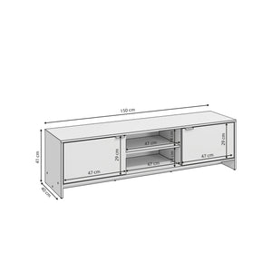 Mueble TV 65" 150cm 2 Puertas Kappesberg Negro