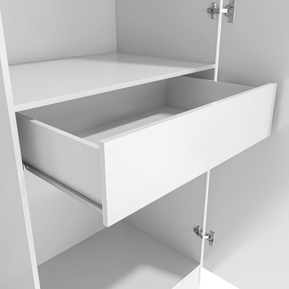 Ropero Closet Individual Kappesberg 4 Puertas 1 Cajón Blanco