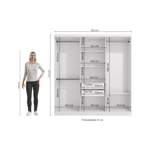 Closet Ropero Matrimonial 6 Puertas Blanco Kappesberg