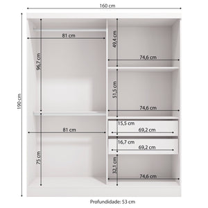 Closet Individual Ropero Kappesberg 2 Puertas Blanco