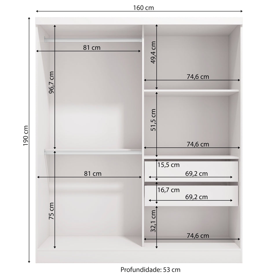 Ropero Individual Closet 2 Puertas Blanco Kappesberg