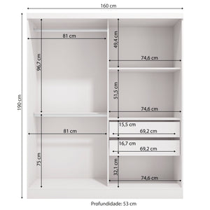 Ropero Closet Individual Kappesberg 2 Puertas Blanco