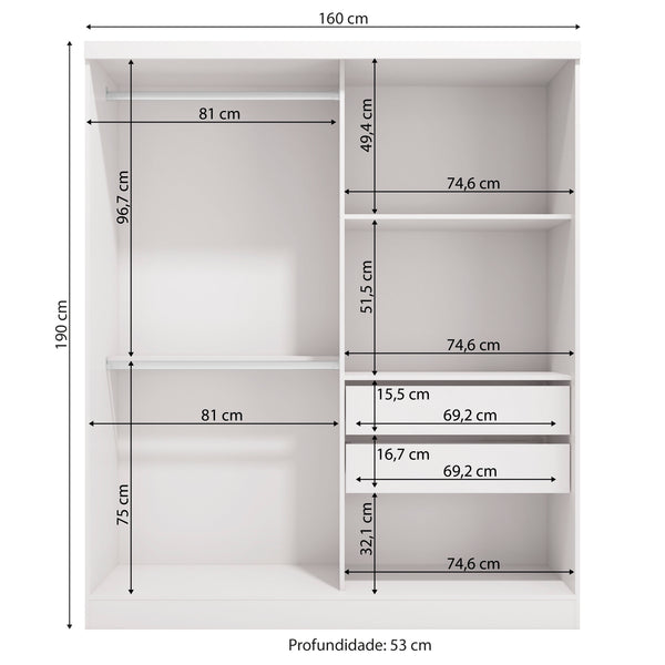 Ropero Closet Individual Kappesberg 2 Puertas Blanco